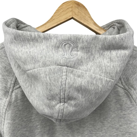 Lululemon Scuba Oversized Half Zip Hoodie Light Grey Cropped Thumbholes Sz XS/S - Picture 7 of 9
